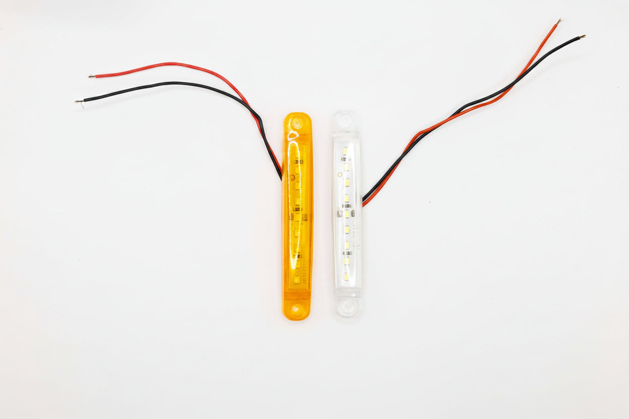 12V 24V LED side marker lights in white and amber for campervan caravan and trailer conversions