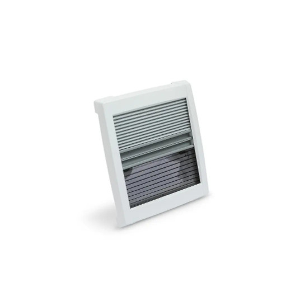 White rectangular vent on a white background
