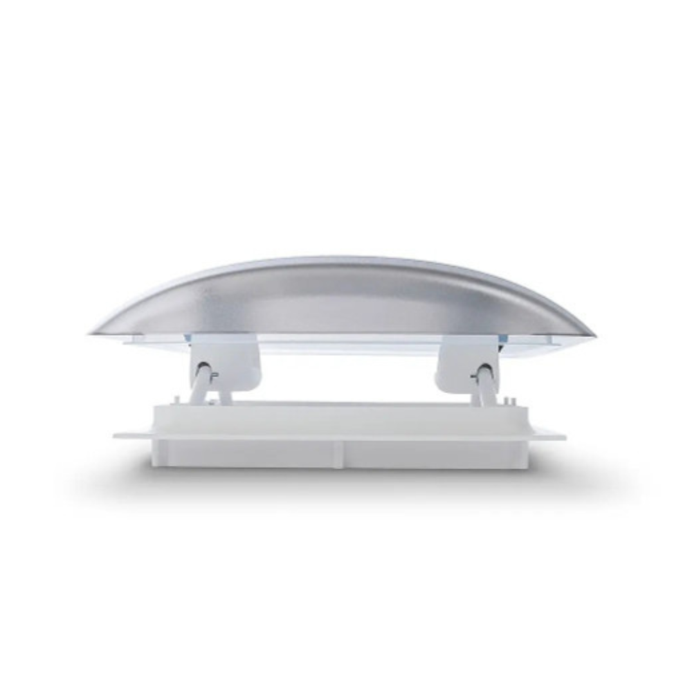 White roof light with clear cover on a white background