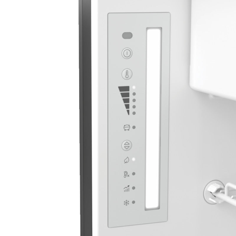 Control panel of the Dometic NRX 50C fridge/freezer with temperature and power indicators.