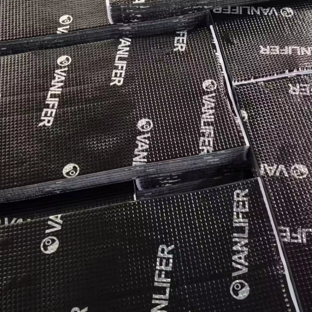 Stack of black Vanlifer Butyl Sound Deadener