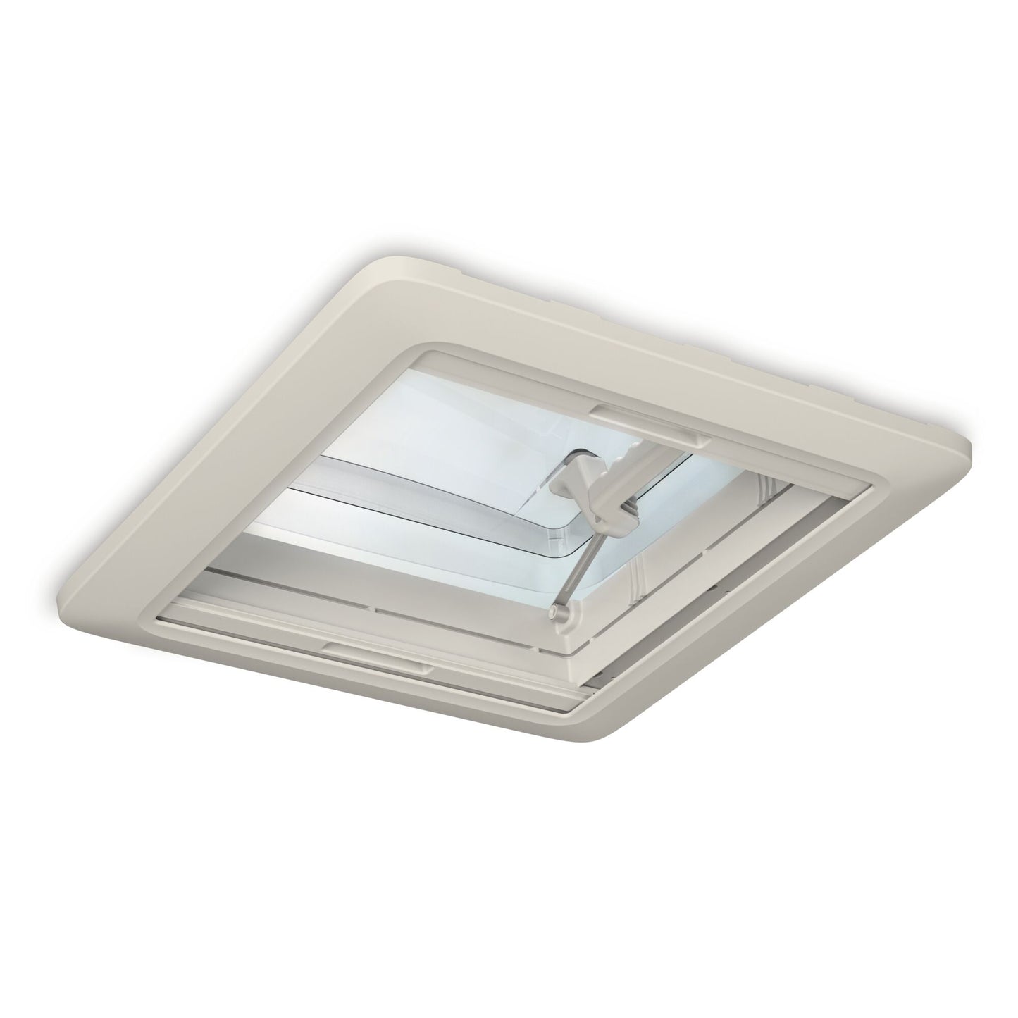Dometic Heki Mini Roof Vent with blind and flyscreen, compact design for standard dome light installations.