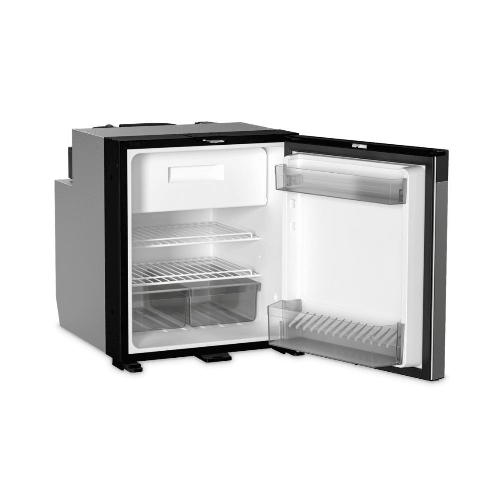 Dometic NRX 60 interior with freezer compartment removed showing full 55L fridge capacity