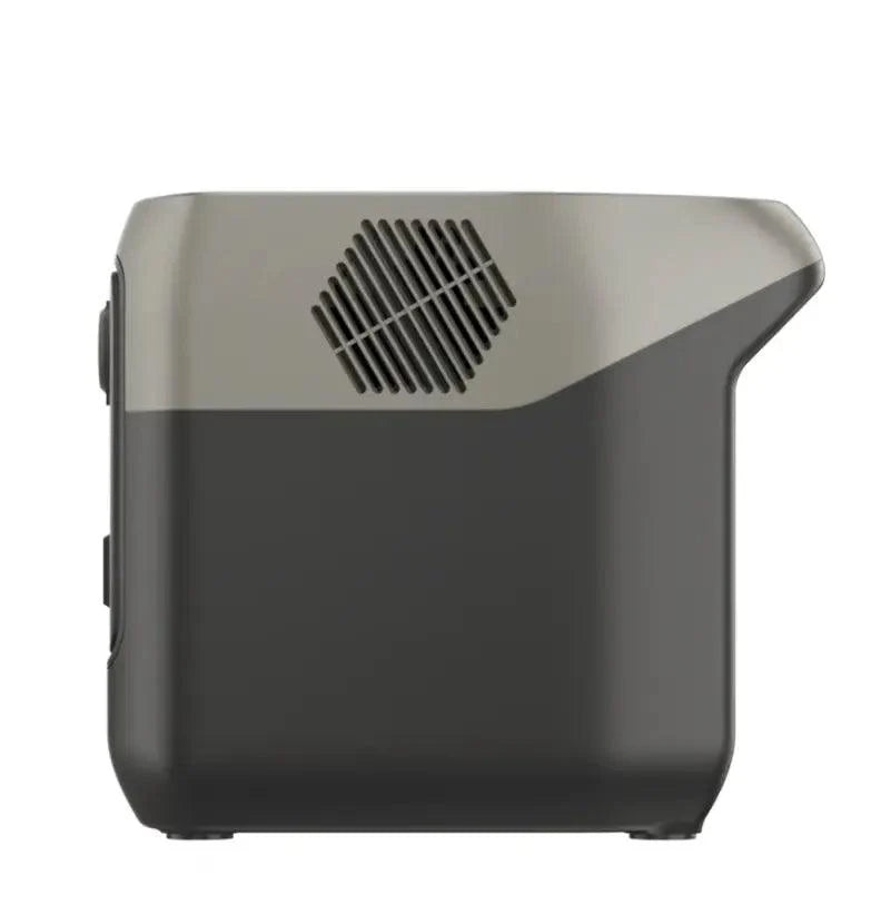 Black and gray electronic device on a white background