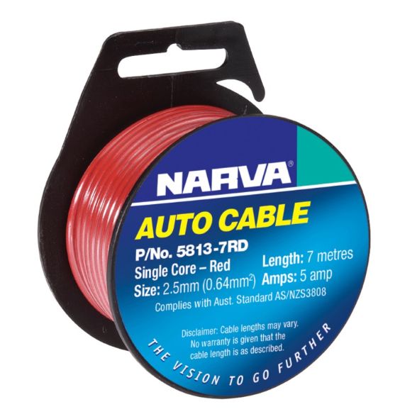 Single Core Cable 3mm 10A 7m Red | Vanlifer NZ