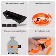 Adjustable Nylon Strap ABS Cylinder Holder Mount for Motorhomes and Campers Securely Holds Cylinders During Travel