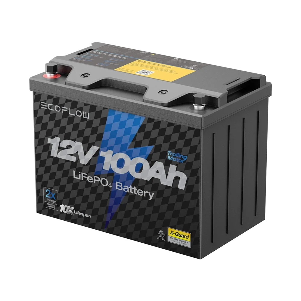 EcoFlow 12V 100Ah LiFePO4 Lithium Battery Deep Cycle