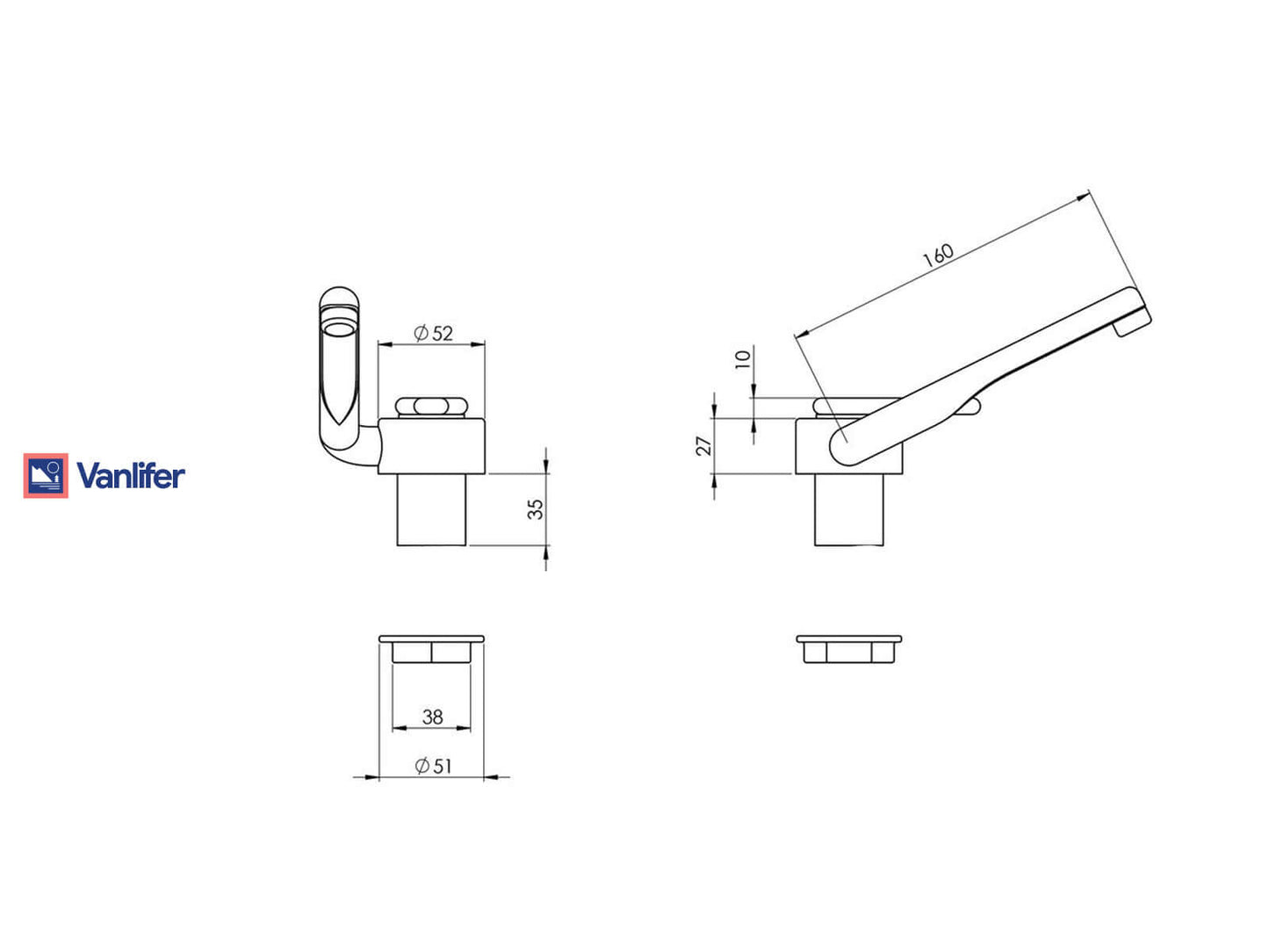 Vanlifer Fold Down Tap with Flow Switch