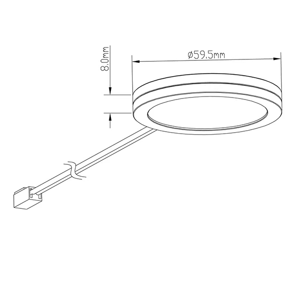 Technical drawing of LED Ceiling Down Light with dimensions labeled