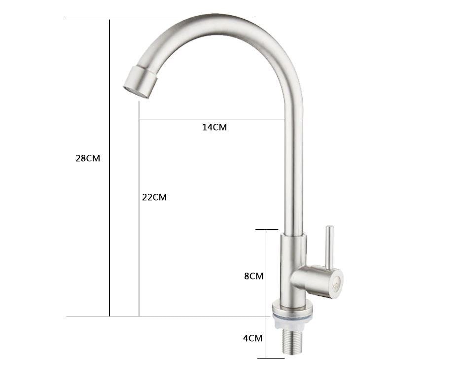 Vanlifer Single Handle Cold Water Faucet - Stainless Steel