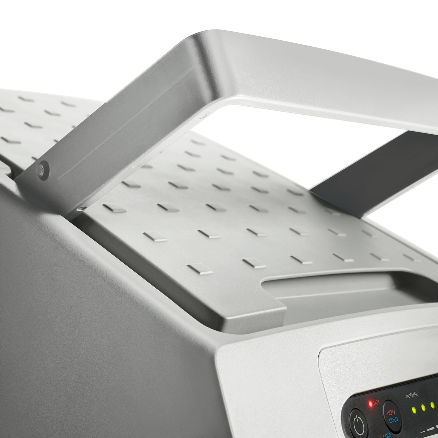 Close-up of the Dometic TCX 14 portable fridge lid with a sturdy handle and textured surface.