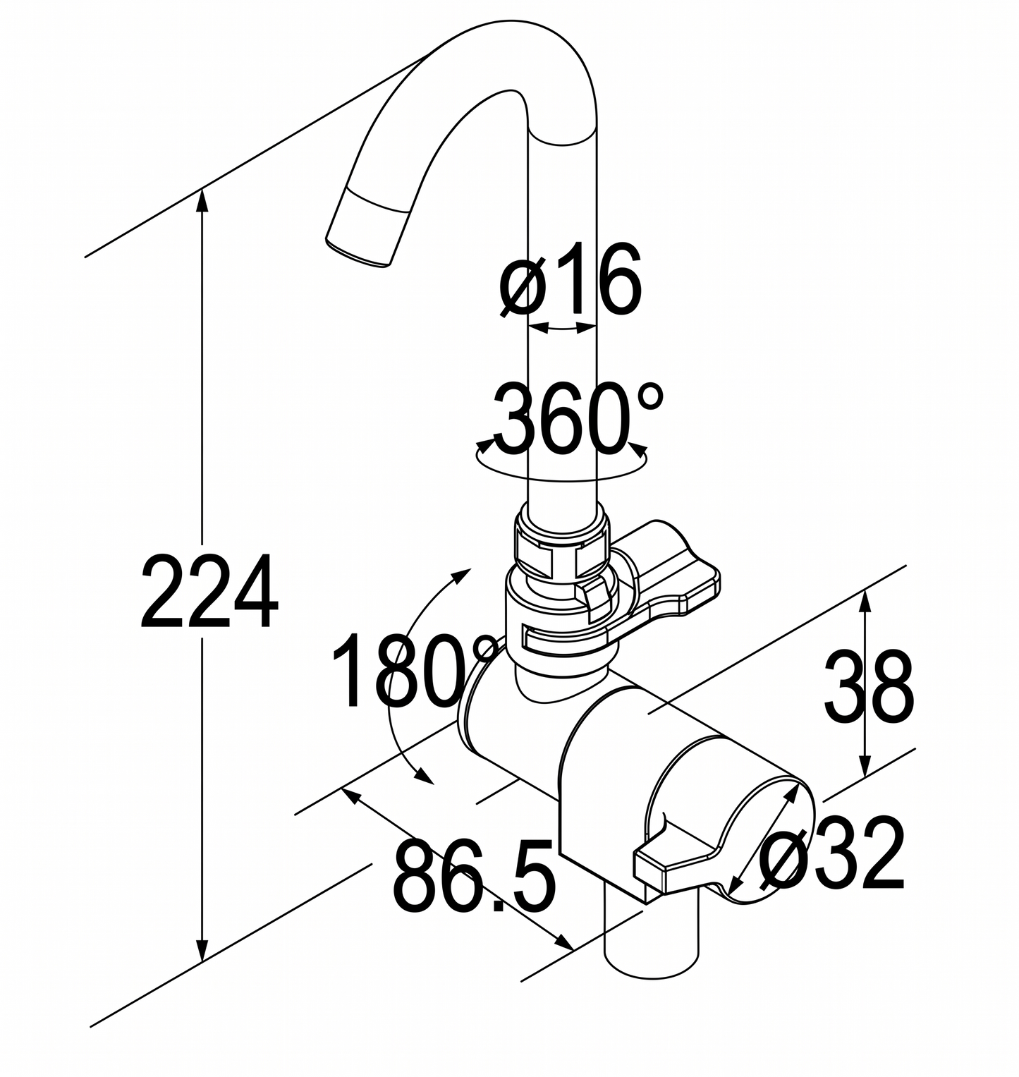 Folding Cold Water Faucet Tap