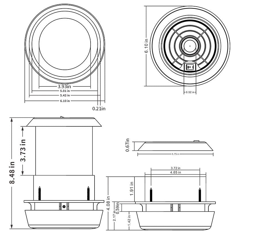 Vanlifer Solar Powered Roof Vent with Fan 12v
