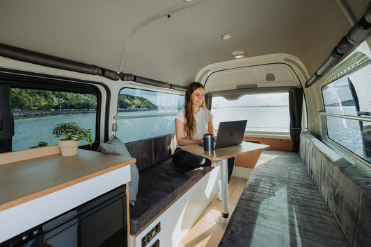 toyota hiace high roof campervan conversion by Vanlifer NZ for Kaha Rentals