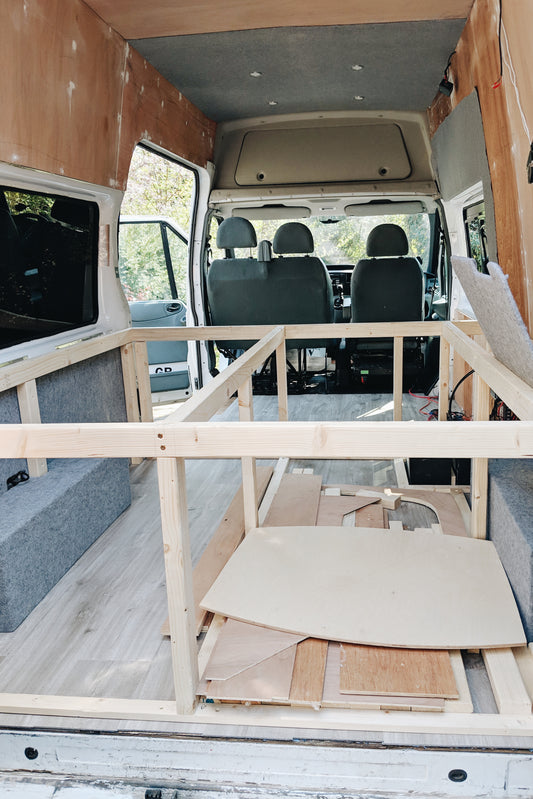 How to build a bed frame and cabinets in your camper van