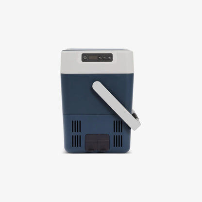 Igloo ICF18 Portable Fridge/Freezer with handle, sleek blue design, ideal for camping and outdoor activities.