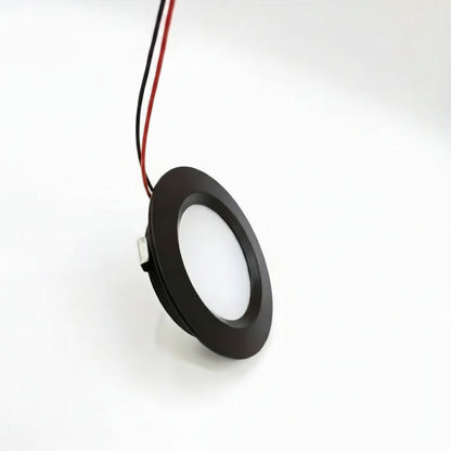Front view of black 12V 3W LED ceiling down light