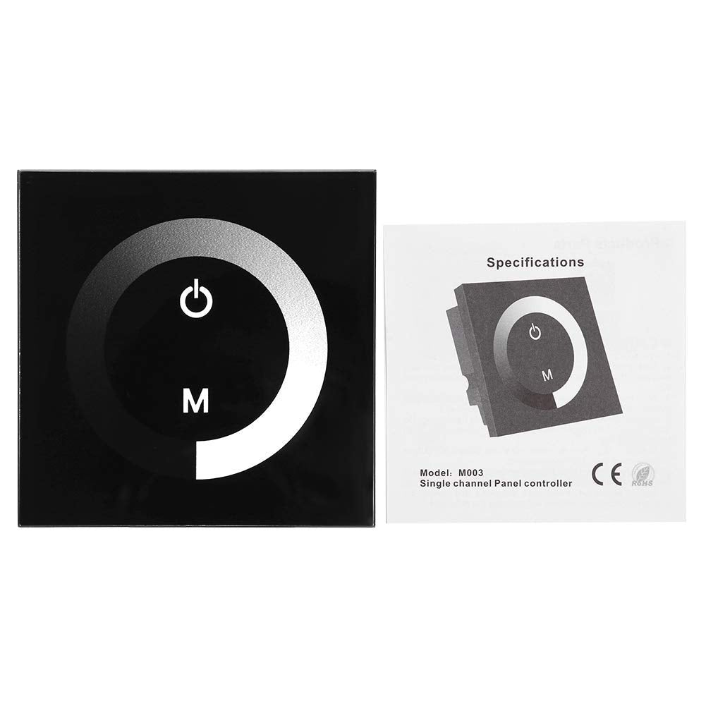 Electrowave Device Touch Panel LED Light Dimmer Controller 8A Black