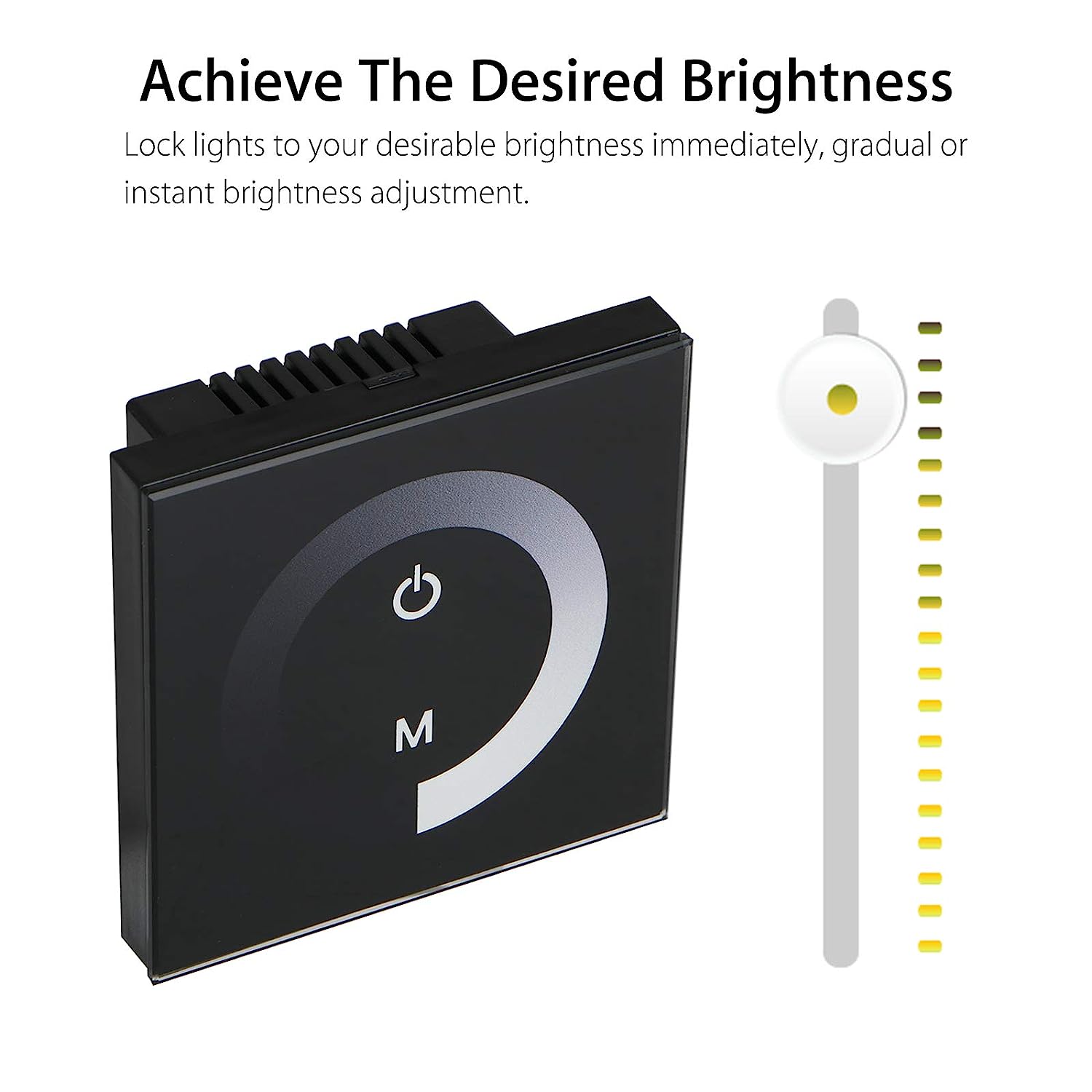 Electrowave Device Touch Panel LED Light Dimmer Controller 8A Black