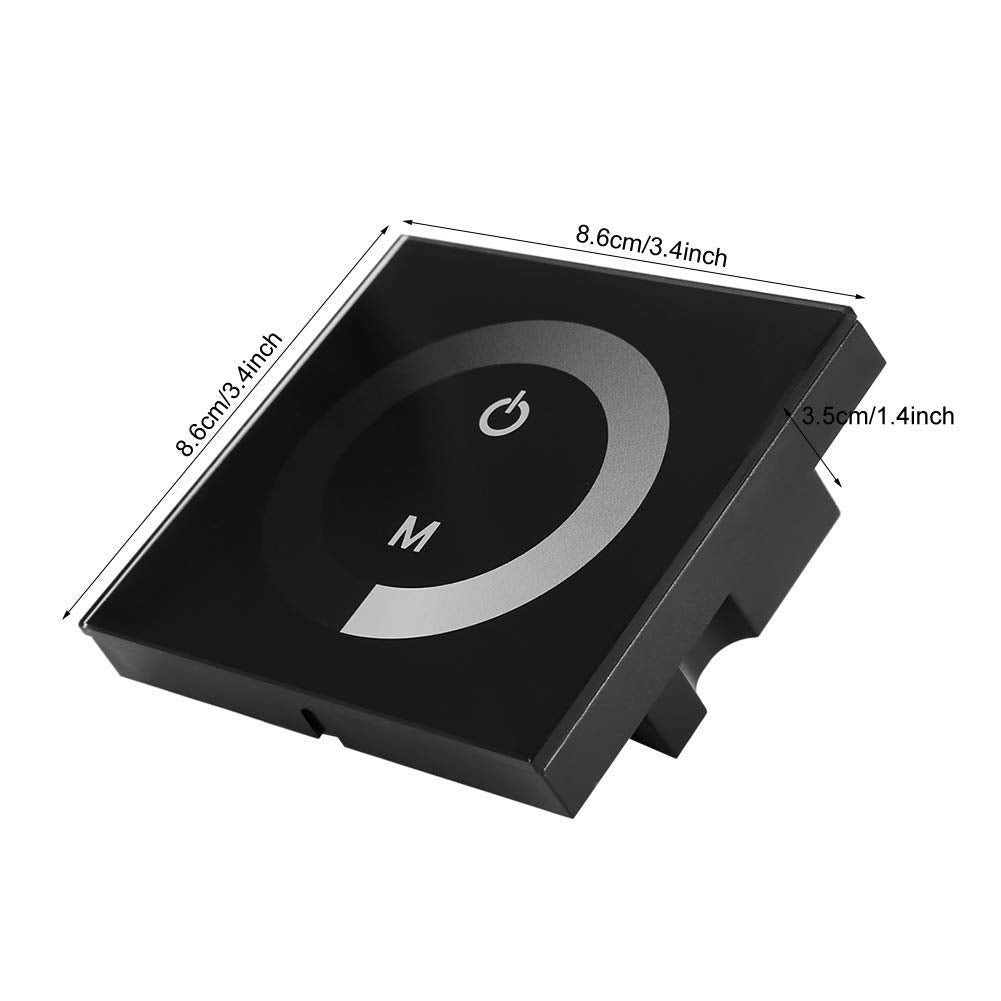 Electrowave Device Touch Panel LED Light Dimmer Controller 8A Black