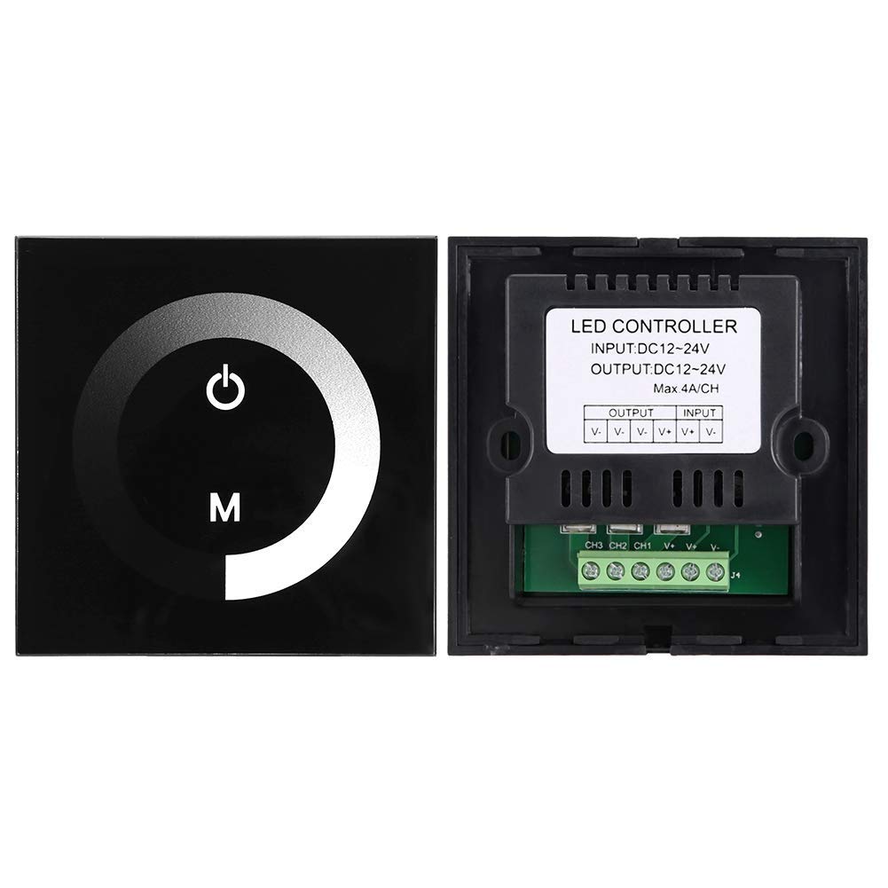 Electrowave Device Touch Panel LED Light Dimmer Controller 8A Black