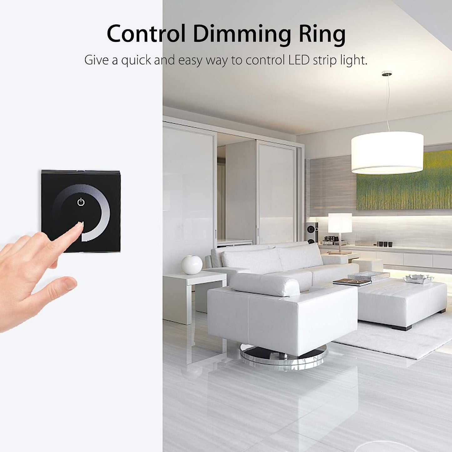 Electrowave Device Touch Panel LED Light Dimmer Controller 8A Black