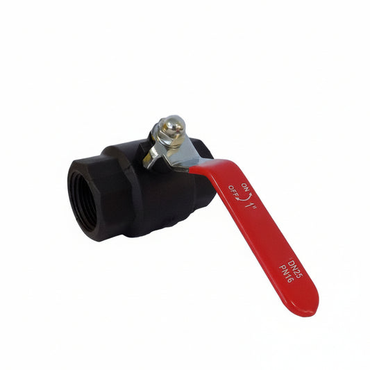 25mm nylon female long handle ball valve for caravan and RV waste systems