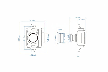26mm white push button latch lock dimensions and installation measurements