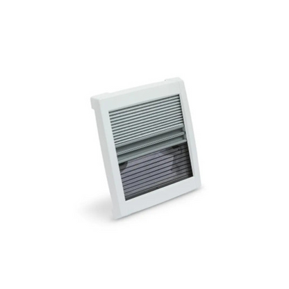 White rectangular vent on a white background