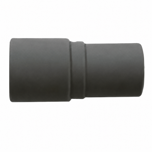 28mm rigid pipe to convoluted hose reducer fitting in grey polypropylene for campervan and caravan plumbing systems