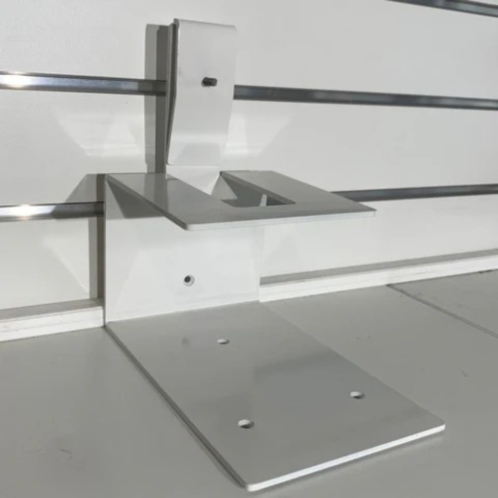 Toilet bracket for securing 10L portable toilets, ideal for campervan conversions and self-containment setups.