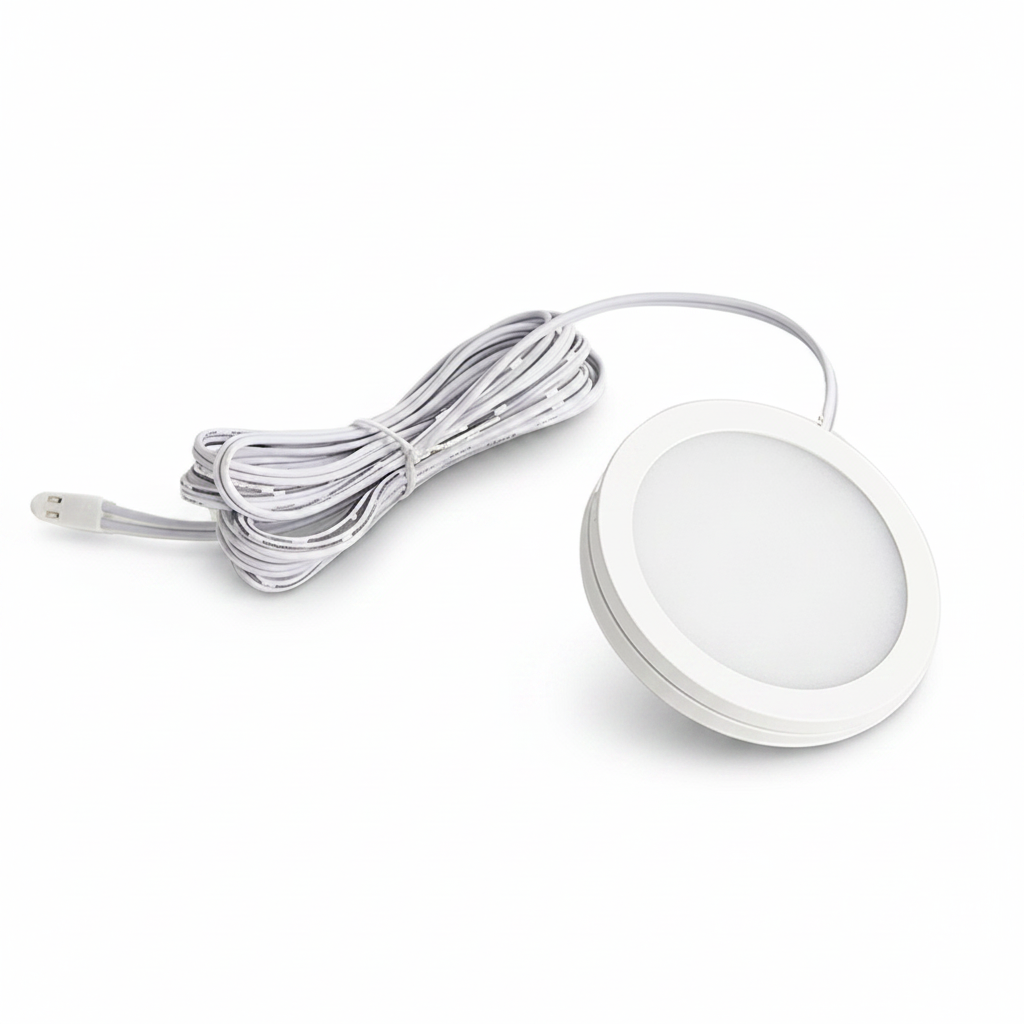2W 12V LED ceiling down light in white for campervans and caravans