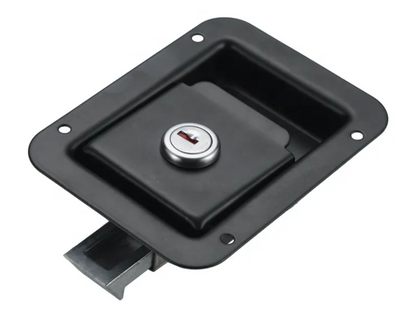 Matte black recessed paddle lock for campervan cabinet