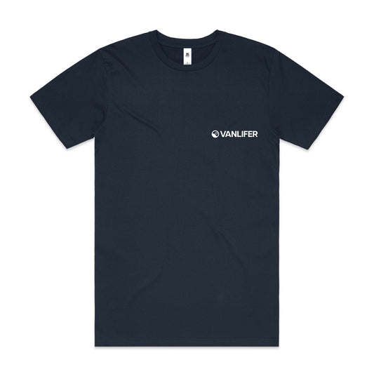 AS Colour Block Tee 5050 in navy, mid-weight cotton crew neck t-shirt
