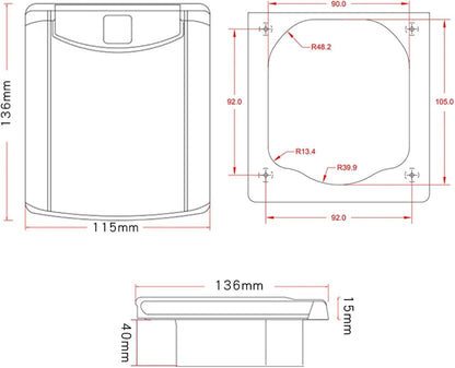 FOTN RV Outdoor Shower Box Kit with 1.5m Hose White
