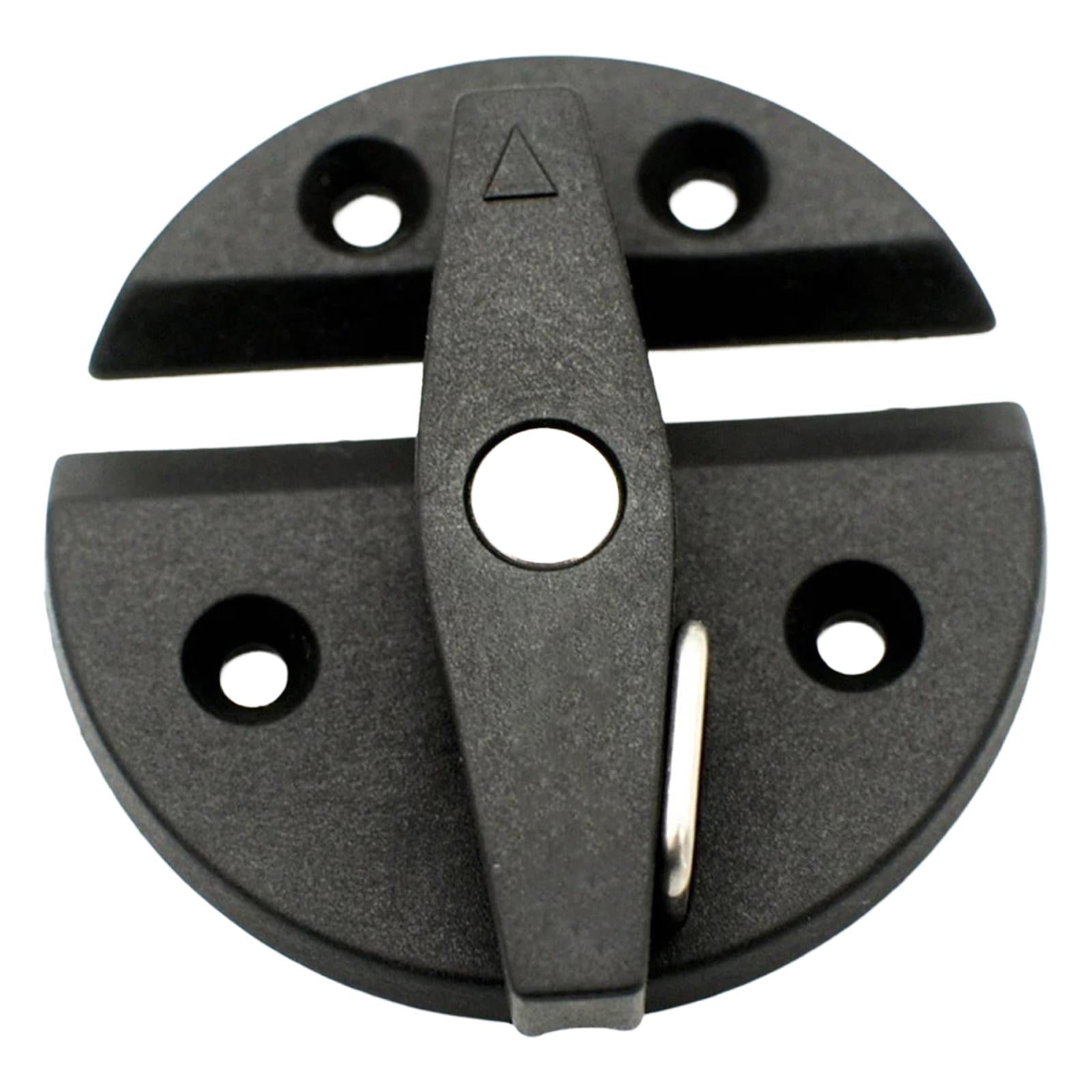Close-up detail of 59mm black nylon twist latch cabinet lock highlighting durable construction