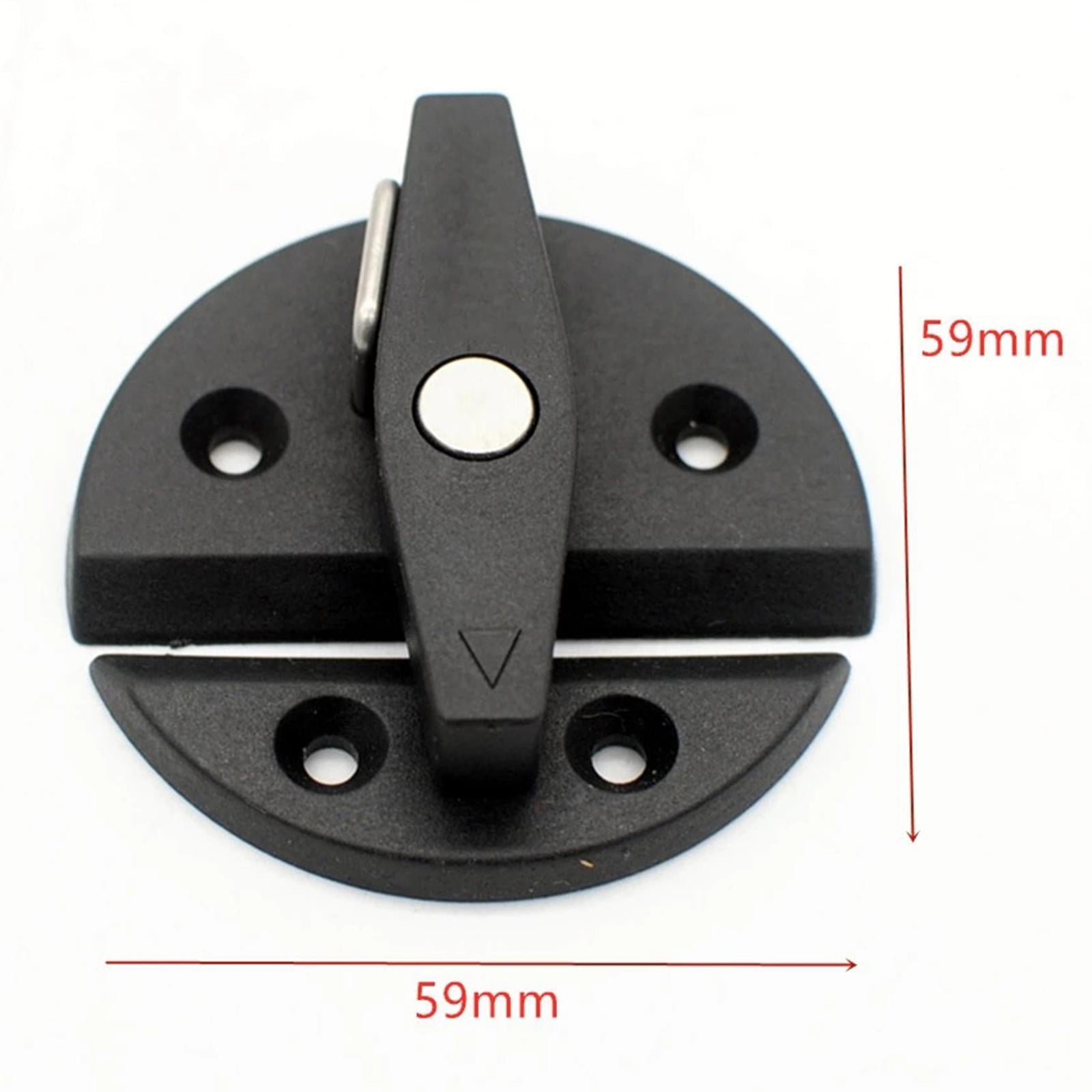 Dimension diagram of 59mm black nylon twist latch cabinet lock for campervan furniture installation