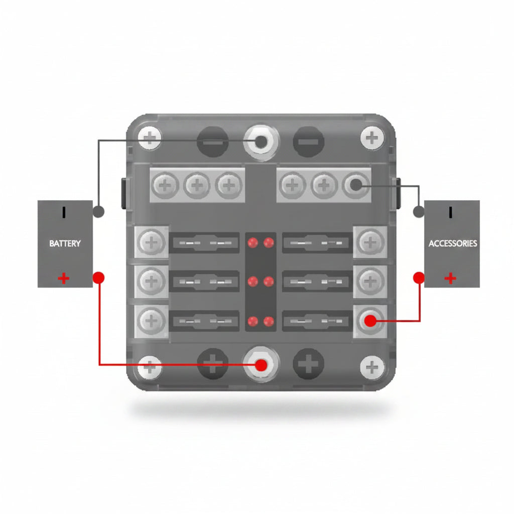 6 way fuse box dimensions and terminal layout