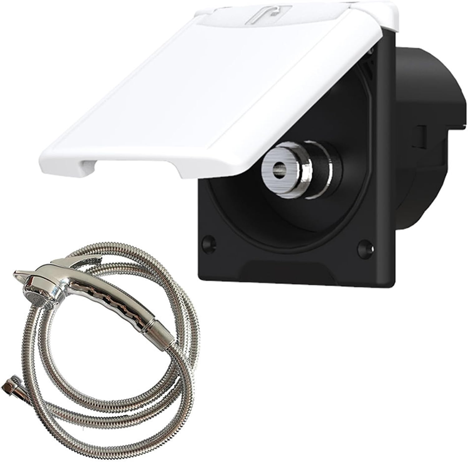FOTN RV Outdoor Shower Box Kit with 1.5m Hose White
