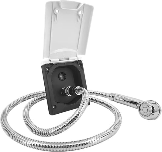 FOTN RV Outdoor Shower Box Kit with 1.5m Hose White