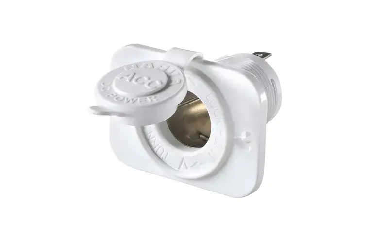 Narva Heavy Duty Accessory 12V Socket - 81026WBL with a protective cover for durability and secure connection.
