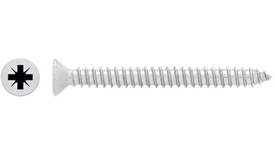 6G x 1/2 Countersunk Pozi Self-Tapping Screw 316 Stainless