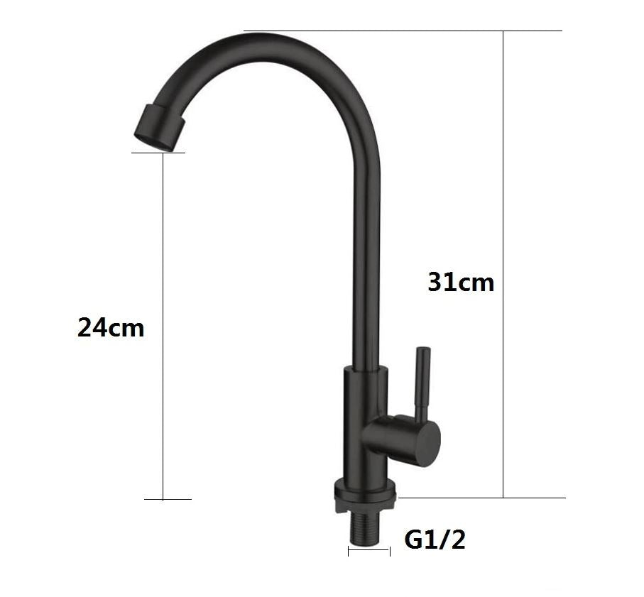 Faucet Tap for Cold Water - Black
