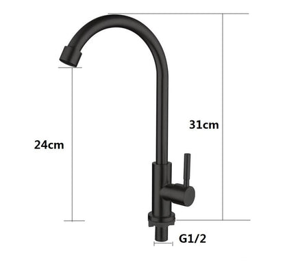 Faucet Tap for Cold Water - Black