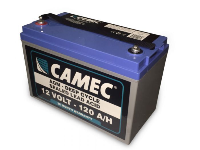Camec battery on a white background