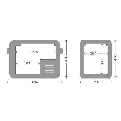Dometic CFX3-45 Fridge/Freezer - close-up