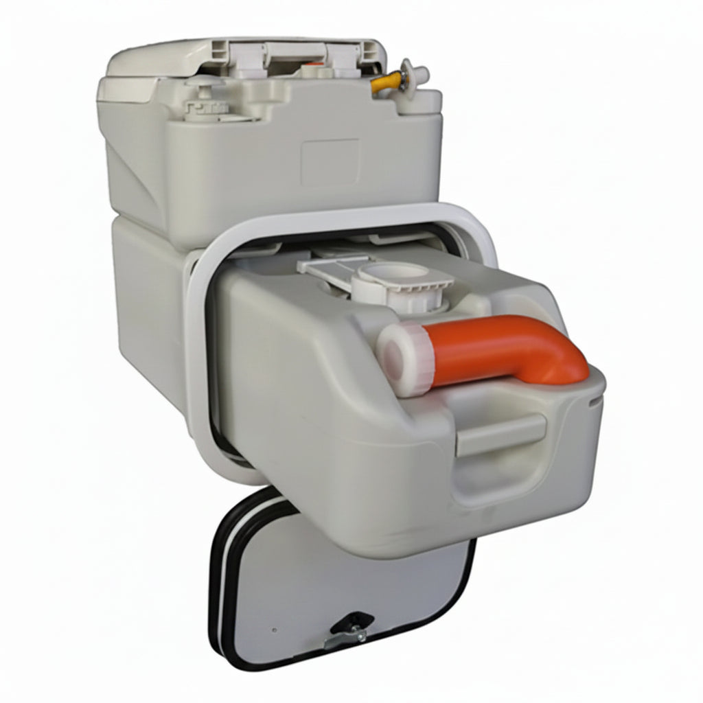 Gray and orange mechanical component on a white background