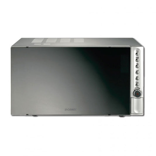 A silver Camec 25L microwave oven with a digital display and control panel.