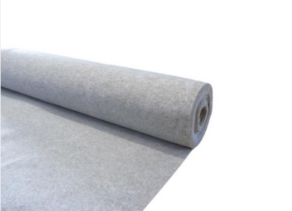 Roll of grey carpet material.