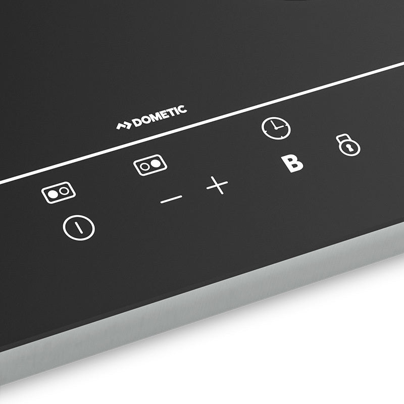 Control panel with Dometic branding and various icons